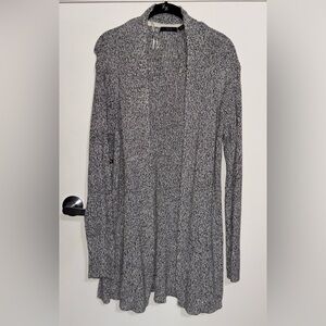 RDI Nordstrom Ivory & Black Heathered Side Button Cardigan Sz XL